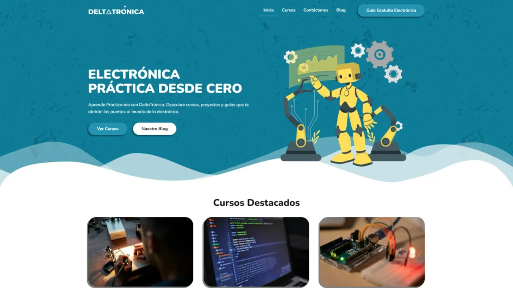 Proyecto de un sitio web ´para tomar cursos de electrónica